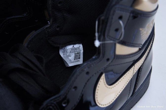 Kicked Out Shoe Store GOLD 1 555088-032 AIR HIGH METALLIC BLACK JORDAN RETRO (2020) 0804